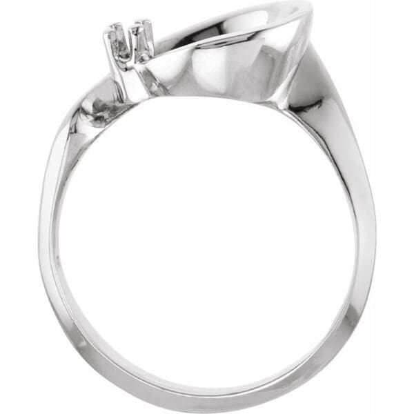 14K White Cultured White Akoya Pearl & .03 CTW Natural Diamond Ring - Image 2