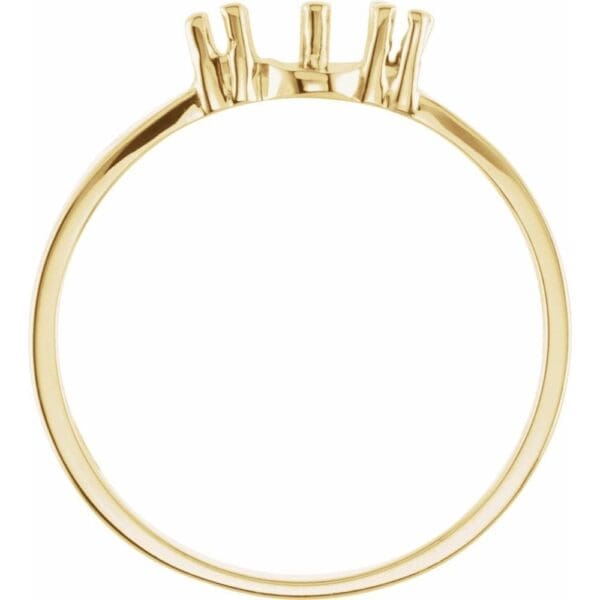 14K White Accented Ring Mounting for 4.5 mm Pearl - Image 3