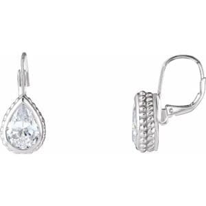 Sterling Silver Imitation White Cubic Zirconia Earrings