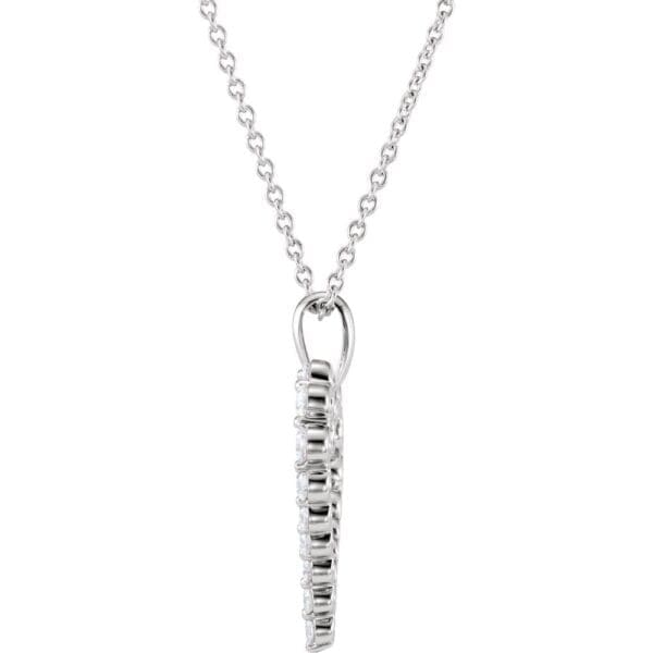 14K White 1 CTW Natural Diamond Heart 18" Necklace - Image 2