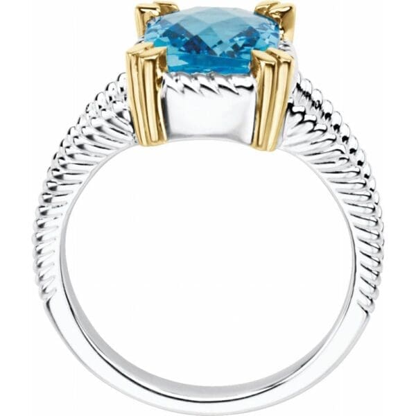 Sterling Silver Natural Swiss Blue Topaz Ring - Image 2
