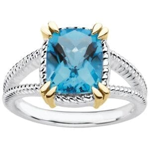 Sterling Silver Natural Swiss Blue Topaz Ring