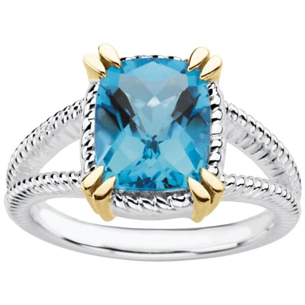Sterling Silver Natural Swiss Blue Topaz Ring