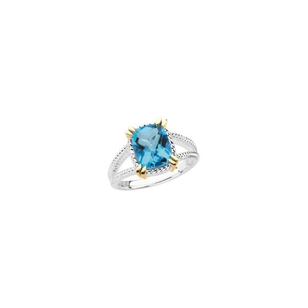 Sterling Silver Natural Swiss Blue Topaz Ring - Image 3