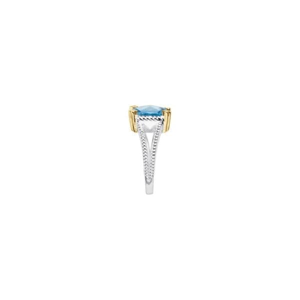 Sterling Silver Natural Swiss Blue Topaz Ring - Image 4