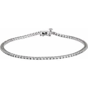 14K White 7/8 CTW Natural Diamond Line 7 1/4" Bracelet