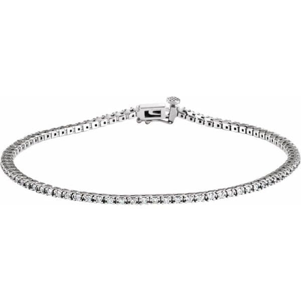 14K White 7/8 CTW Natural Diamond Line 7 1/4" Bracelet