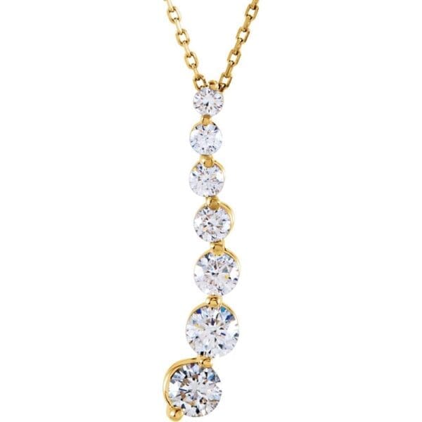 14K White 7/8 CTW Natural Diamond Journey 18" Necklace - Image 3