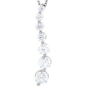 14K White 7/8 CTW Natural Diamond Journey 18" Necklace
