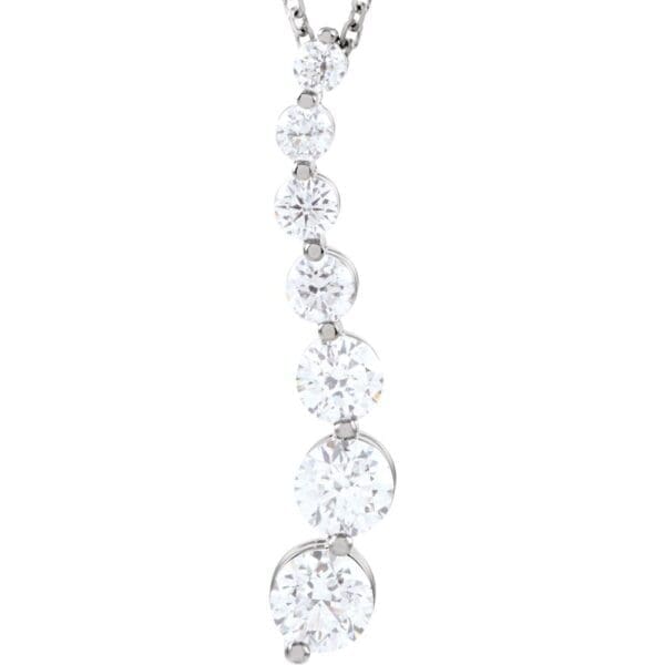 14K White 7/8 CTW Natural Diamond Journey 18" Necklace