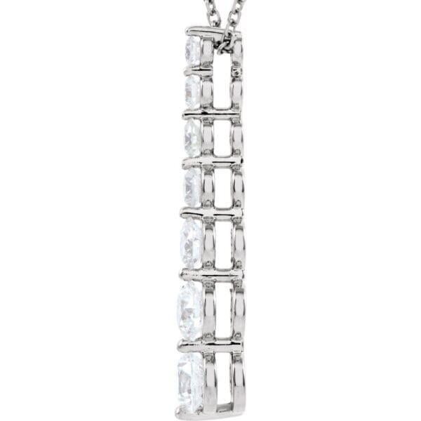 14K White 7/8 CTW Natural Diamond Journey 18" Necklace - Image 2