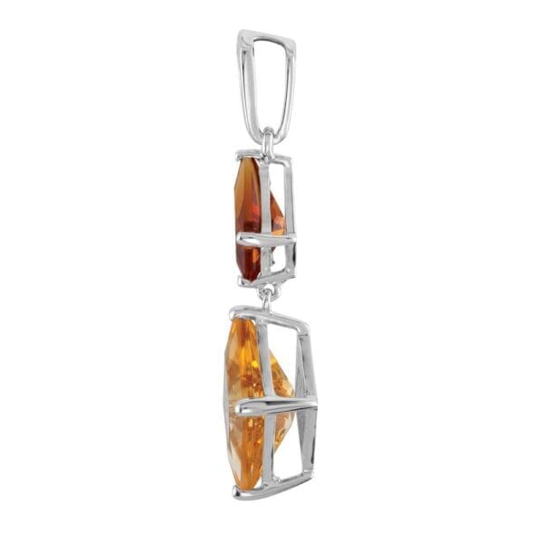Sterling Silver Natural Madeira, Natural Citrine & .025 CTW Natural Diamond Pendant - Image 2