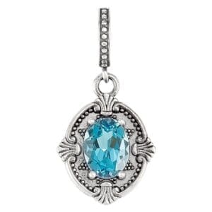 Sterling Silver Natural Swiss Blue Topaz Pendant