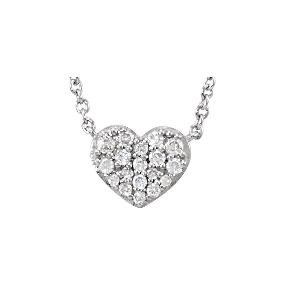 Sterling Silver 1/10 CTW Natural Diamond Heart 18" Necklace