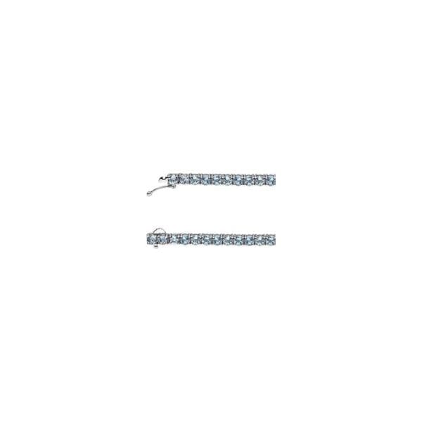 14K White Natural Sky Blue Topaz 7 1/4" Line Bracelet - Image 3