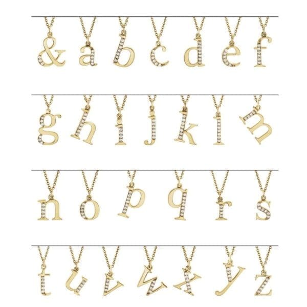 14K White .025 CTW Natural Diamond Lowercase Initial A 16" Necklace - Image 2