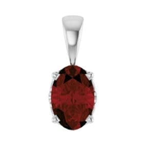 14K White Natural Mozambique Garnet Pendant