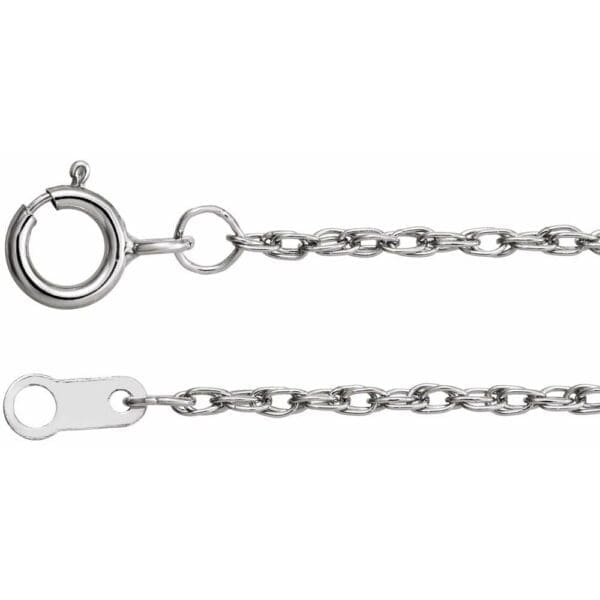 Platinum 1.3 mm Rope 18" Chain