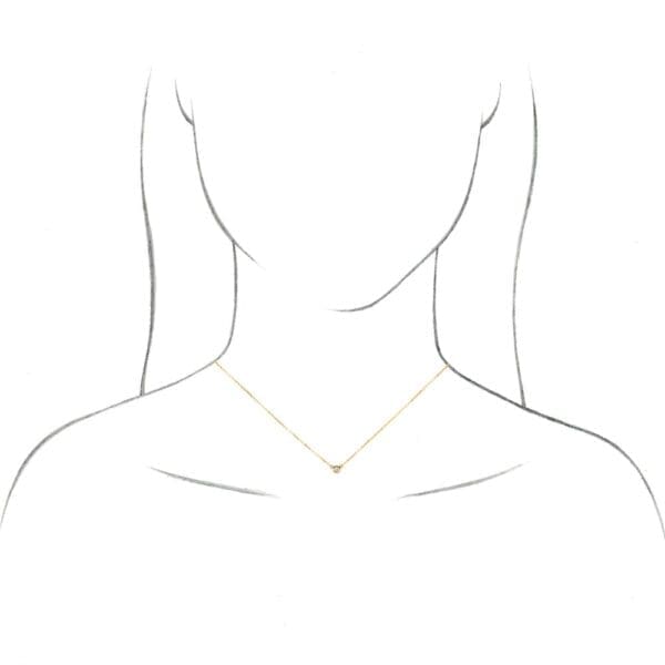 14K White 1/4 CT Natural Diamond Solitaire 18" Necklace - Image 4