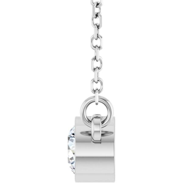 14K White 1/4 CT Natural Diamond Solitaire 18" Necklace - Image 3