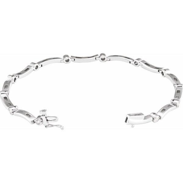 14K White 1/2 CTW Natural Diamond Line 7 1/4" Bracelet - Image 2