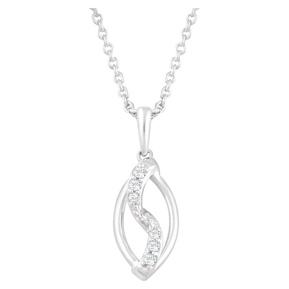 Sterling Silver .08 CTW Natural Diamond 18" Necklace
