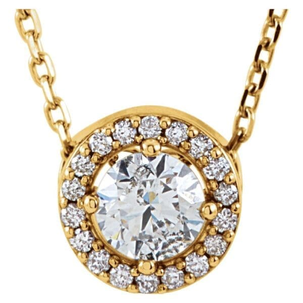 Platinum 6.5 mm Round .06 CTW Natural Diamond Semi-Set 16" Necklace - Image 3