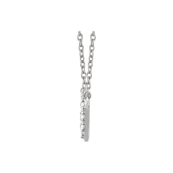14K White 1/6 CTW Natural Diamond Cluster 16-18" Necklace - Image 2