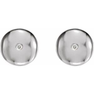 Platinum  .03 CTW Natural Diamond Domed Earrings