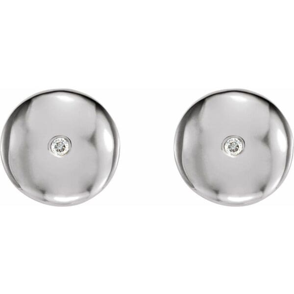 Platinum  .03 CTW Natural Diamond Domed Earrings