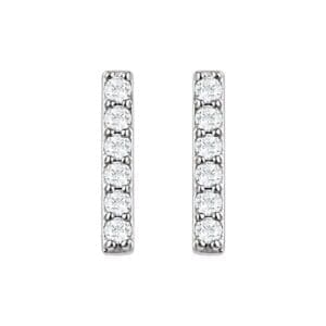 Platinum 1/10 CTW Natural Diamond Bar Earrings