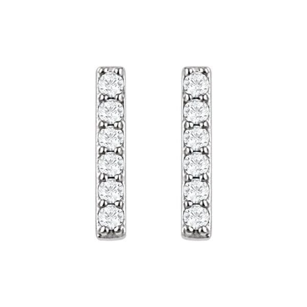 Platinum 1/10 CTW Natural Diamond Bar Earrings
