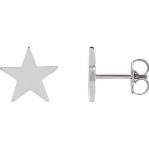 Platinum 6.2 mm Star Friction Post & Back Earrings
