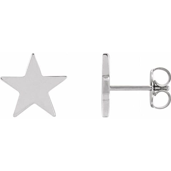 Platinum 6.2 mm Star Friction Post & Back Earrings