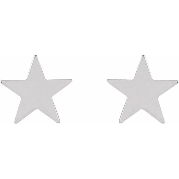 Platinum 6.2 mm Star Friction Post & Back Earrings - Image 2
