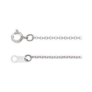 Platinum 1 mm Adjustable Diamond-Cut Cable 16-18" Chain