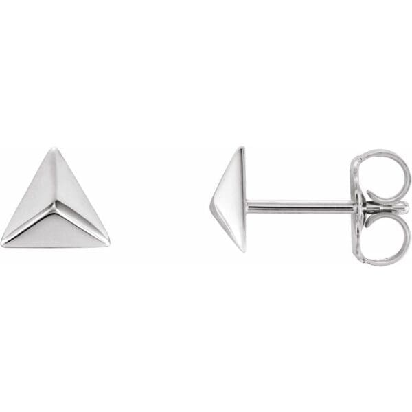 Platinum Pyramid Earrings - Image 3