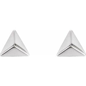 Platinum Pyramid Earrings