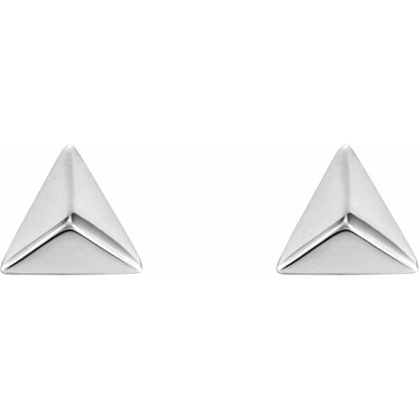 Platinum Pyramid Earrings