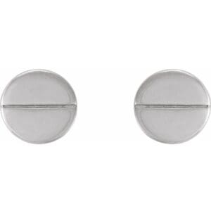 Platinum 4.9 mm Geometric Friction Closure Earrings