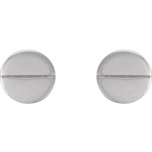 Platinum 4.9 mm Geometric Friction Closure Earrings