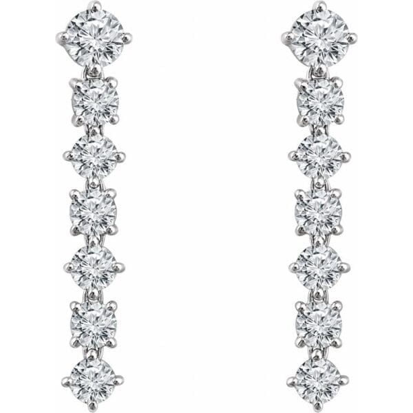 Sterling Silver Imitation White Cubic Zirconia Earrings - Image 2