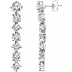 Sterling Silver Imitation White Cubic Zirconia Earrings
