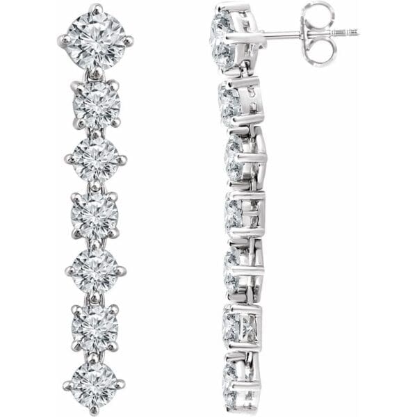 Sterling Silver Imitation White Cubic Zirconia Earrings