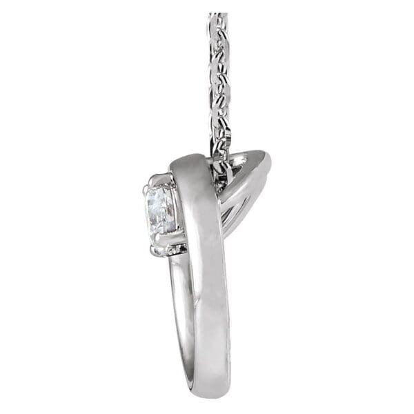 14K White 1/10 CT Natural Diamond Circle 16-18" Necklace - Image 2