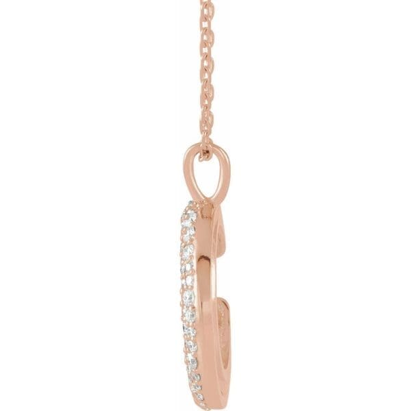 14K Rose 1/3 CTW Natural Diamond Crescent Moon 16-18" Necklace - Image 2