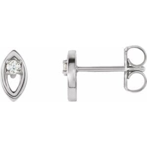 Sterling Silver .05 CTW Natural Diamond Solitaire Earrings