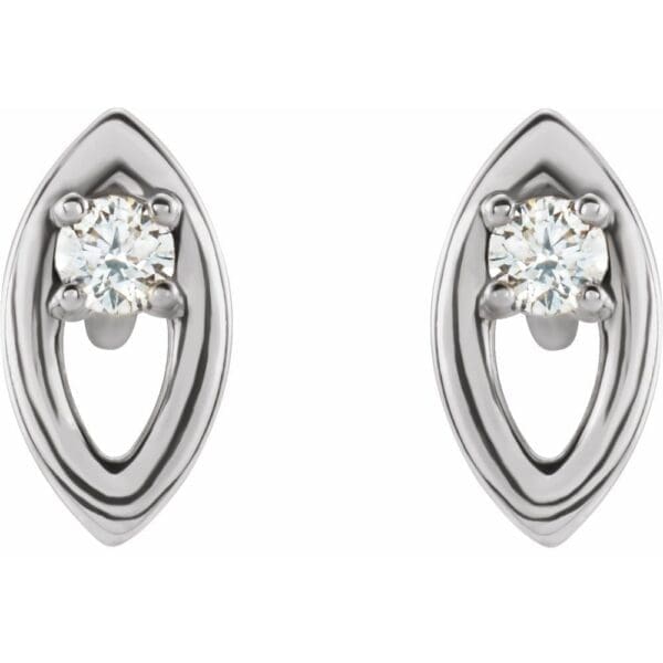 Sterling Silver .05 CTW Natural Diamond Solitaire Earrings - Image 3