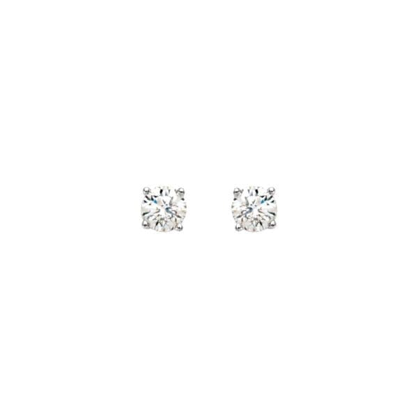 Platinum 1/2 CTW Natural Diamond Stud Earrings - Image 2