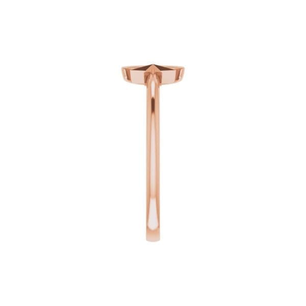 14K Rose Crescent Moon & Star Negative Space Ring - Image 5